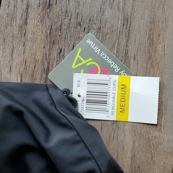 NWT Becca Rebecca By Virtue Womens Criss Cross Lattice One Piece Black Swim sz M - Picture 6 of 10